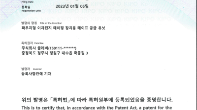 특허증 제 10-2487118 호