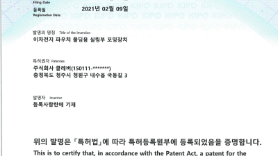특허증 제 10-2216770 호