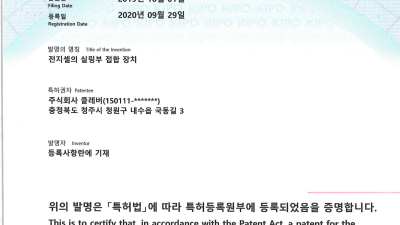 특허증 제 10-2163499 호